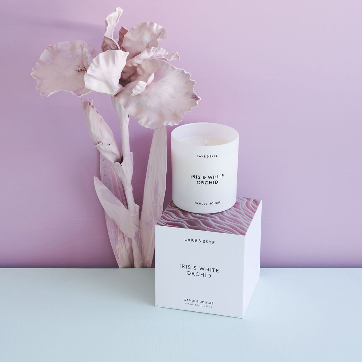 Iris and White Orchid Candle