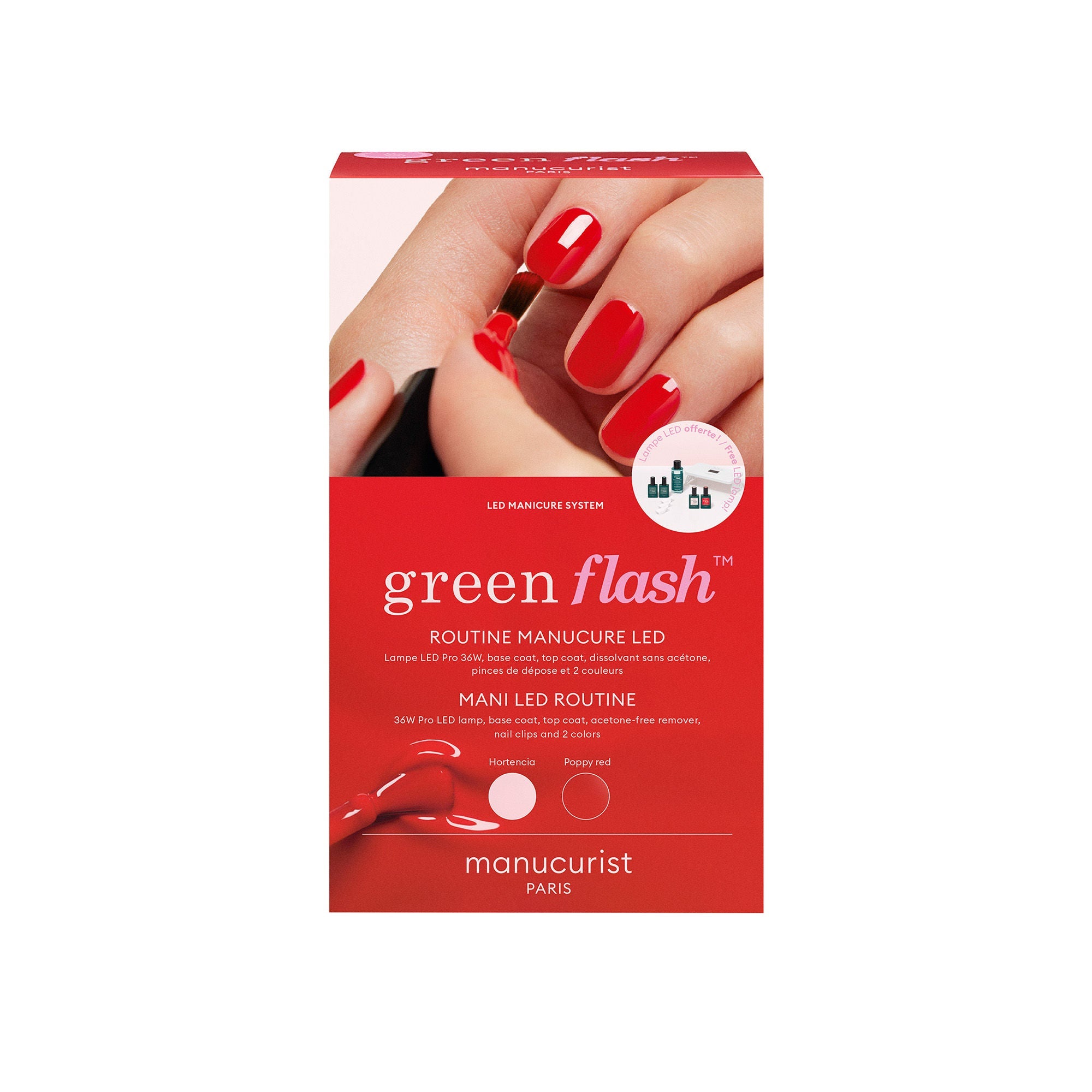 36W Green Flash Pro Routine Set - Poppy Red and Hortencia