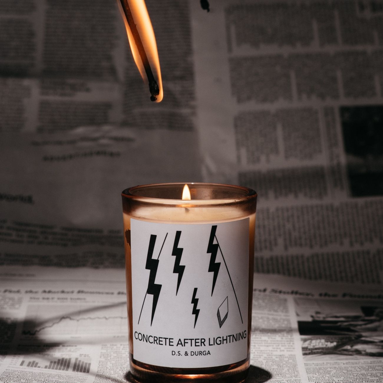 Concrete After Lightning Candle