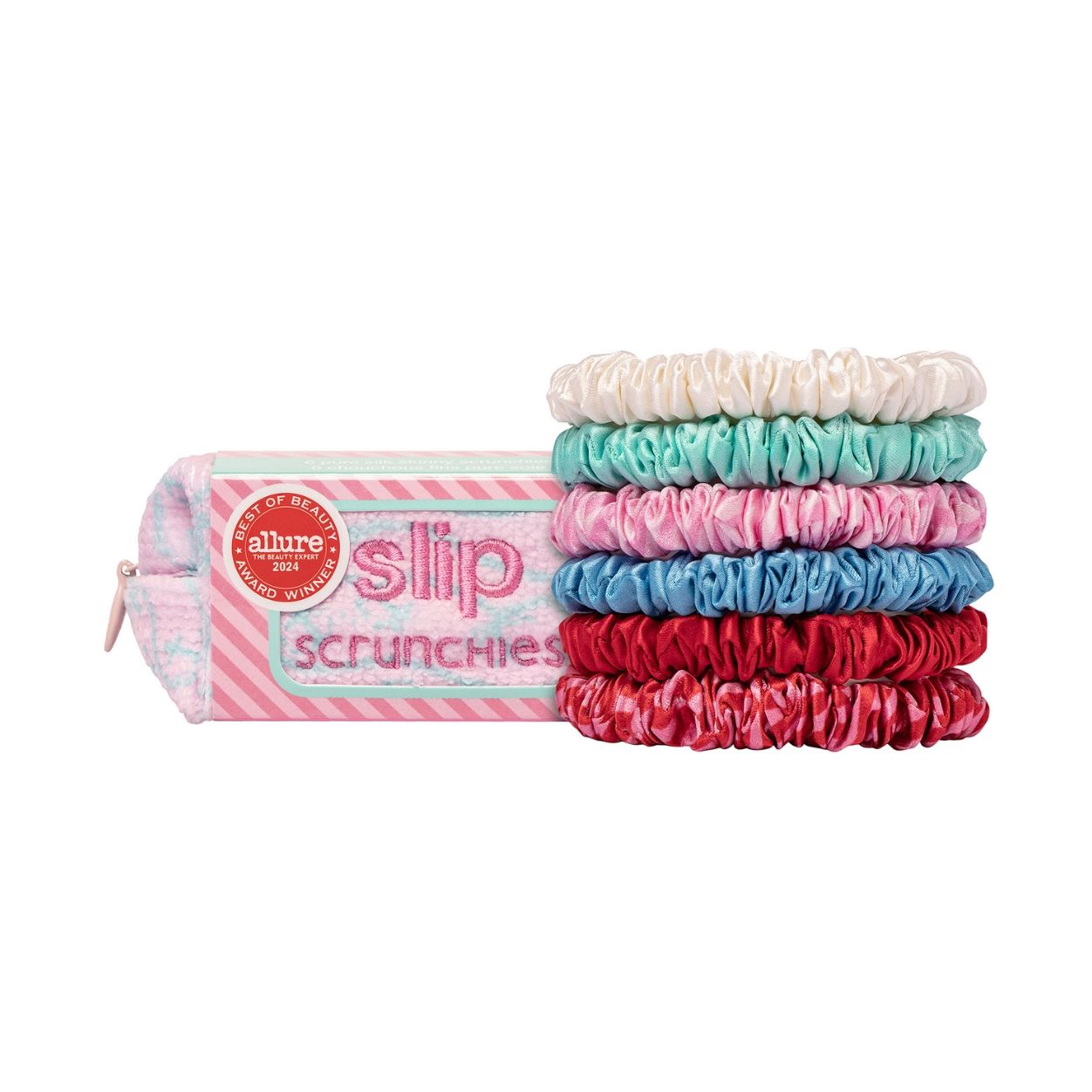 Pure Silk Skinny Scrunchies with Complimentary Pouch