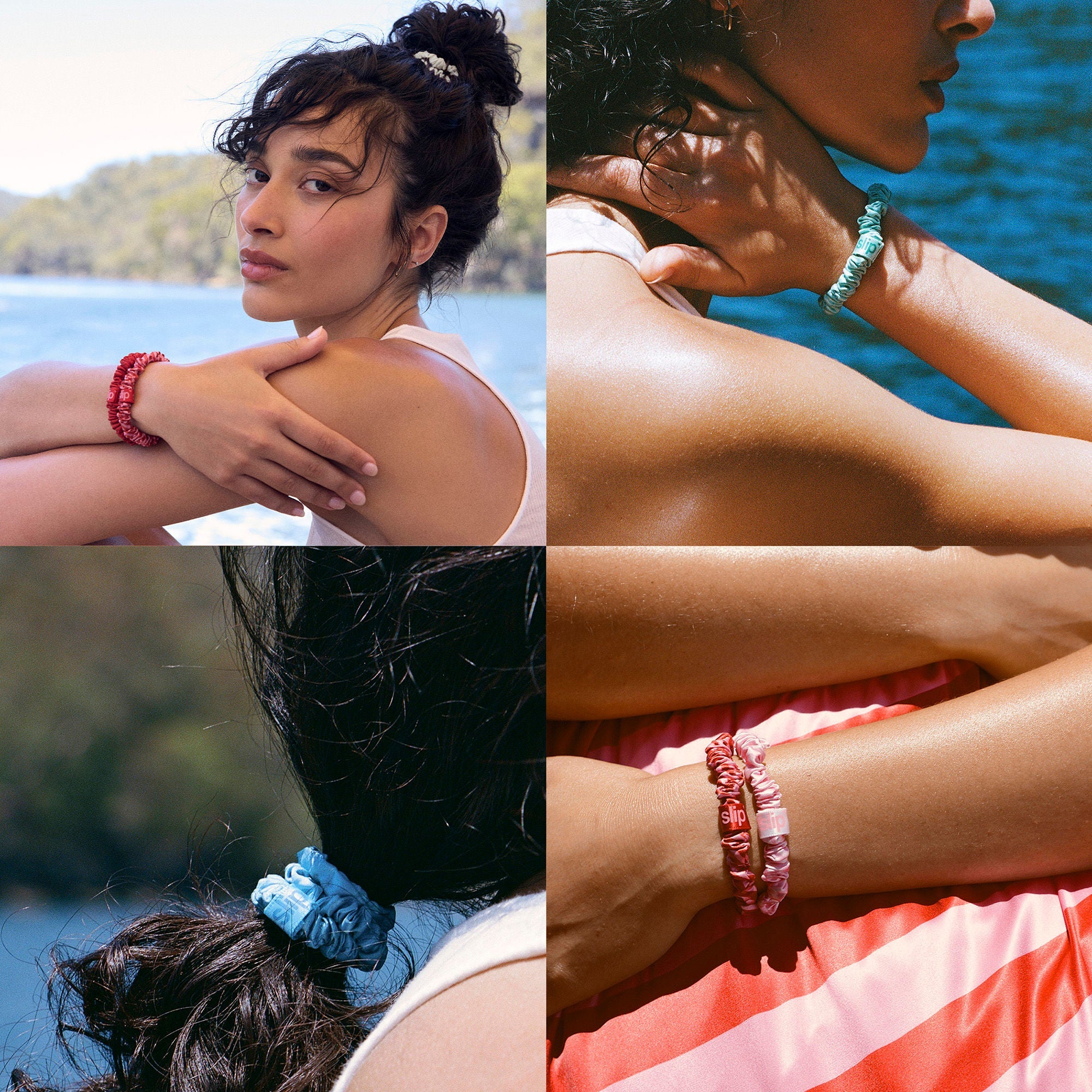 Pure Silk Skinny Scrunchies with Complimentary Pouch