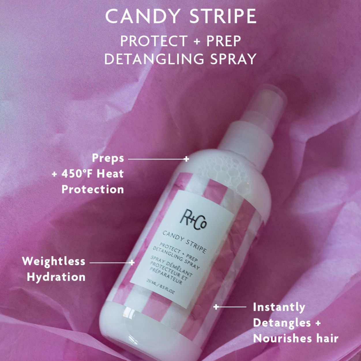 Candy Stripe Protect and Prep Detangling Spray