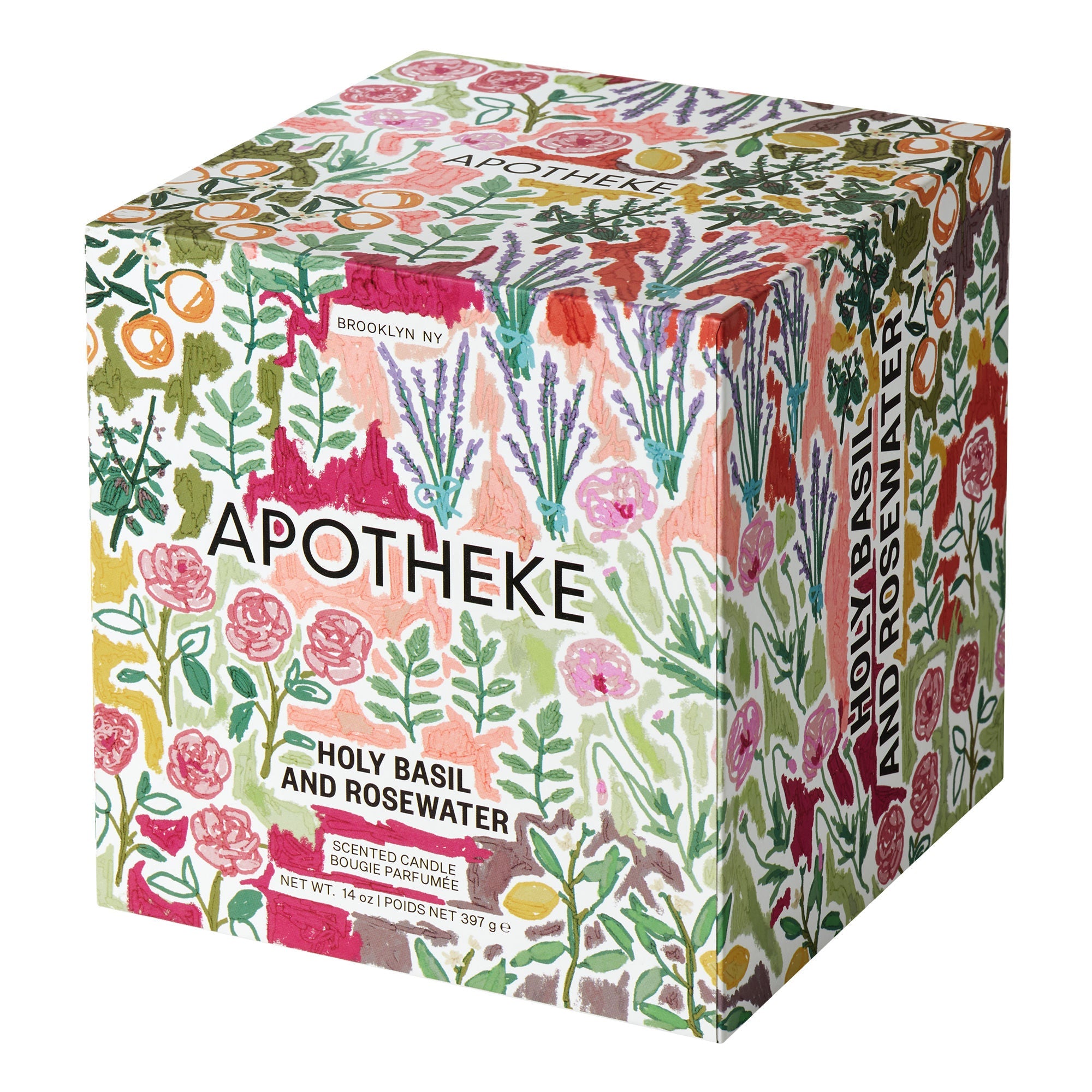 Holy Basil and Rosewater 2-Wick Concrete Candle