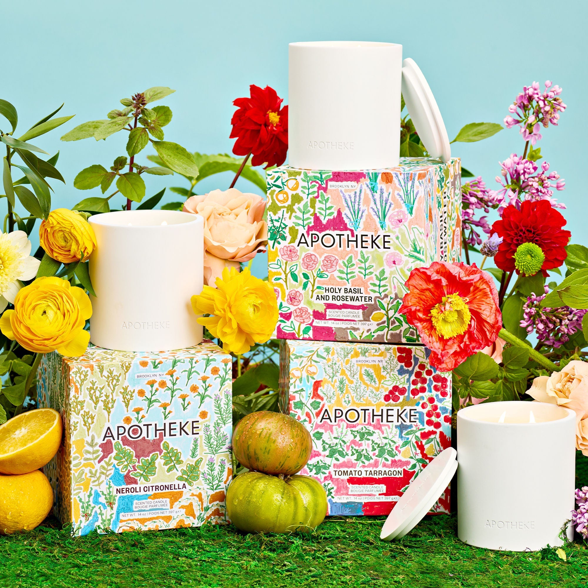 Holy Basil and Rosewater 2-Wick Concrete Candle