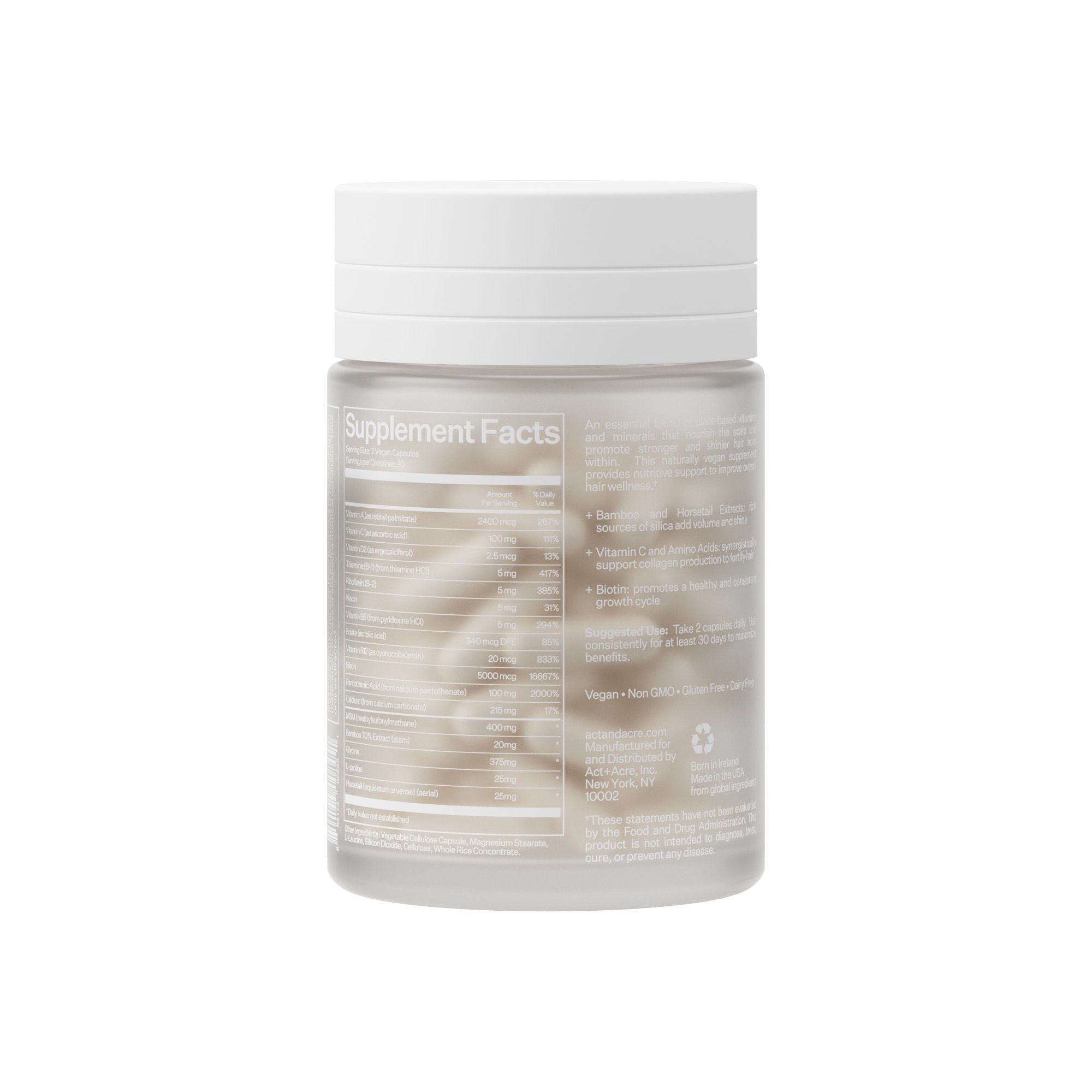 Cold Processed Plant Based Hair Capsules