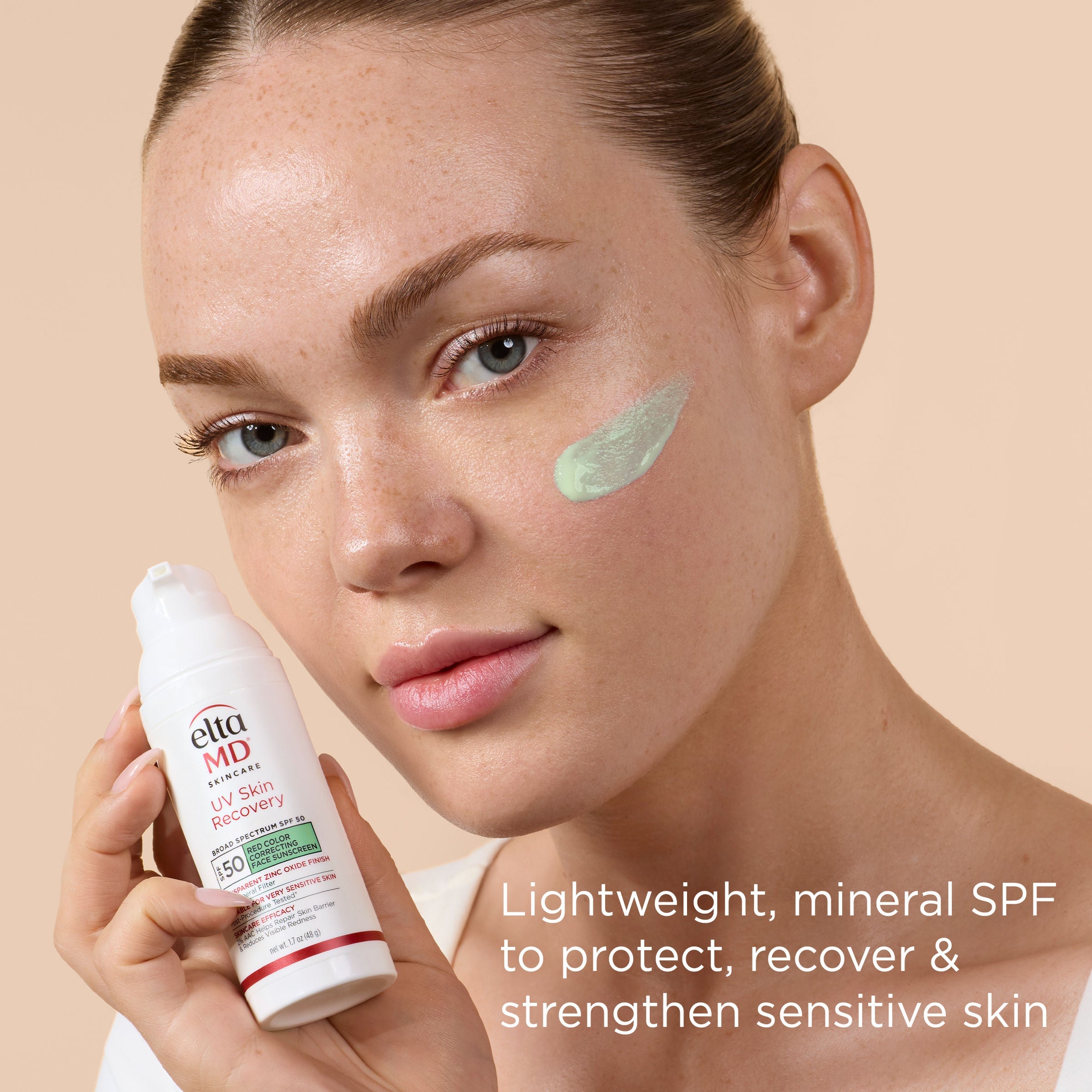 UV Skin Recovery Red Color Correcting Green Tint Broad Spectrum SPF 50