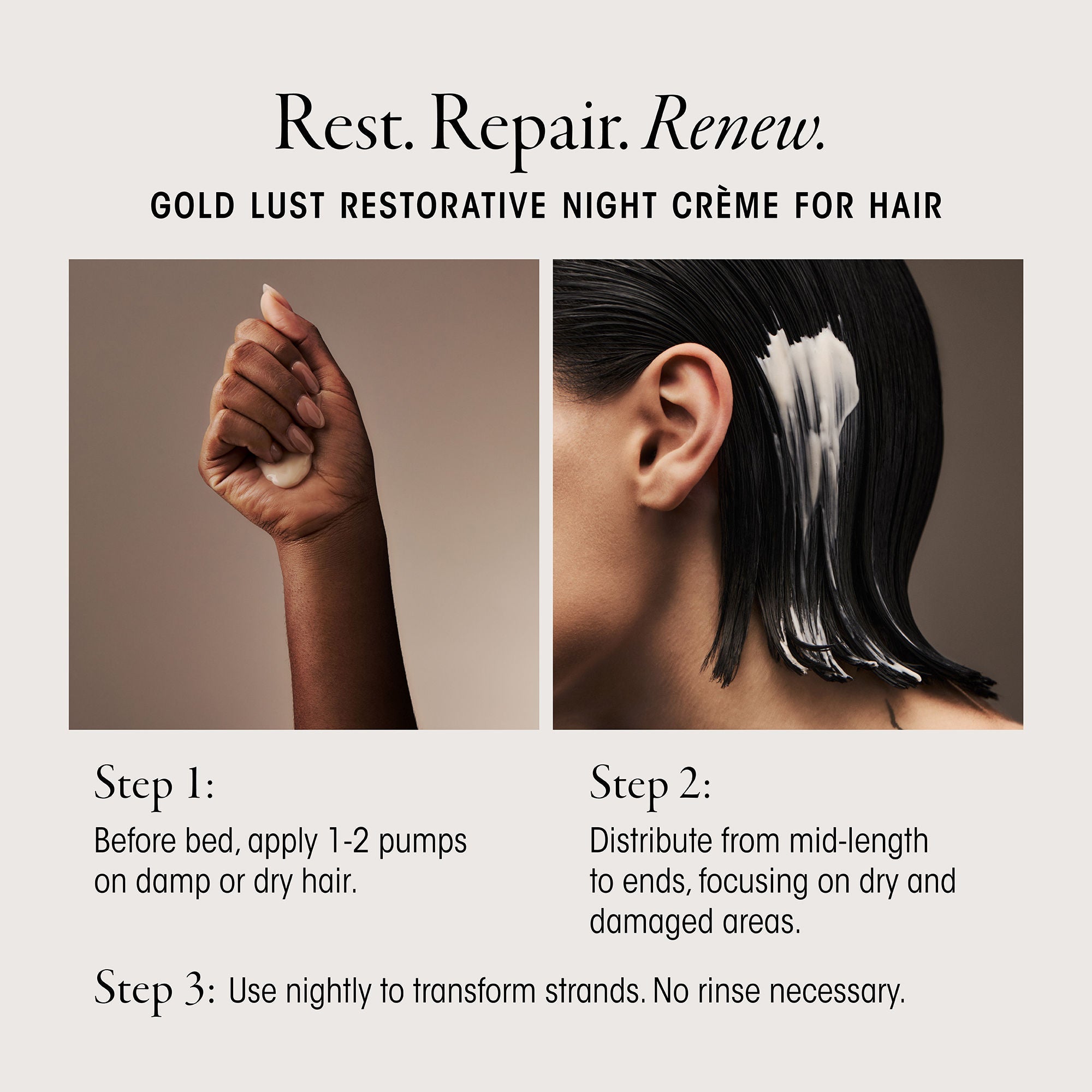Gold Lust Restorative Night Crème for Hair