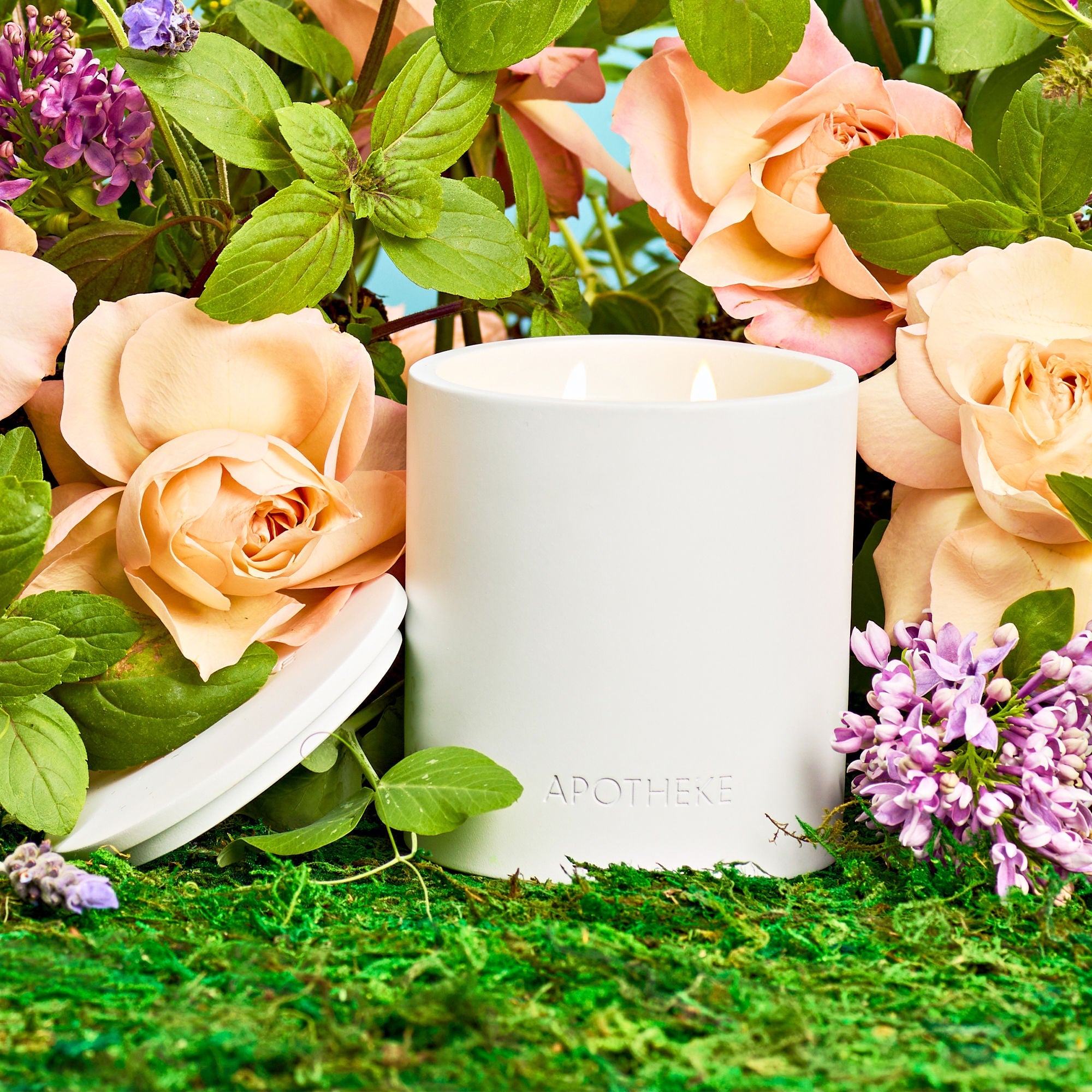 Holy Basil and Rosewater 2-Wick Concrete Candle