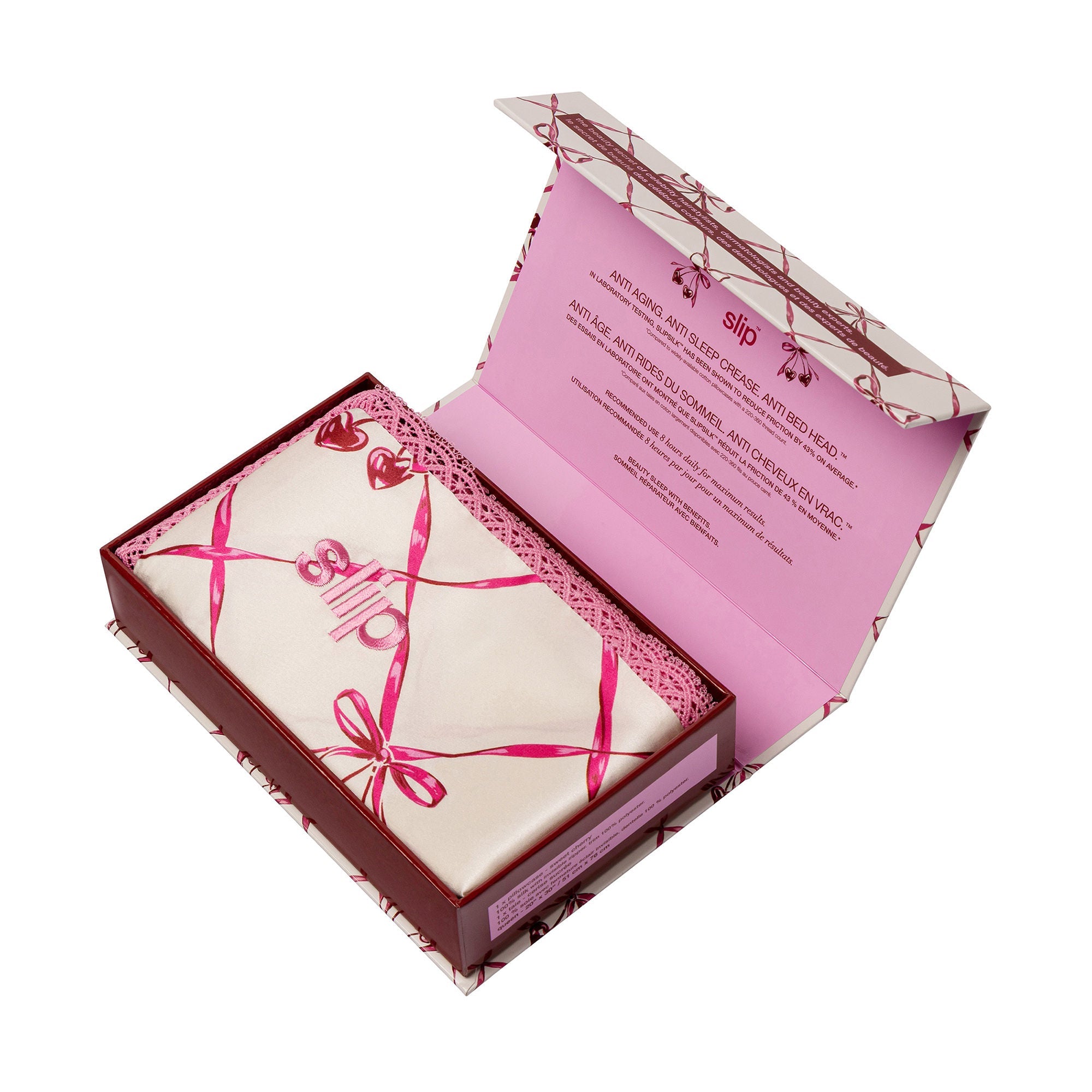 Pure Silk Queen Pillowcase with Lace Trim (Limited Edition)