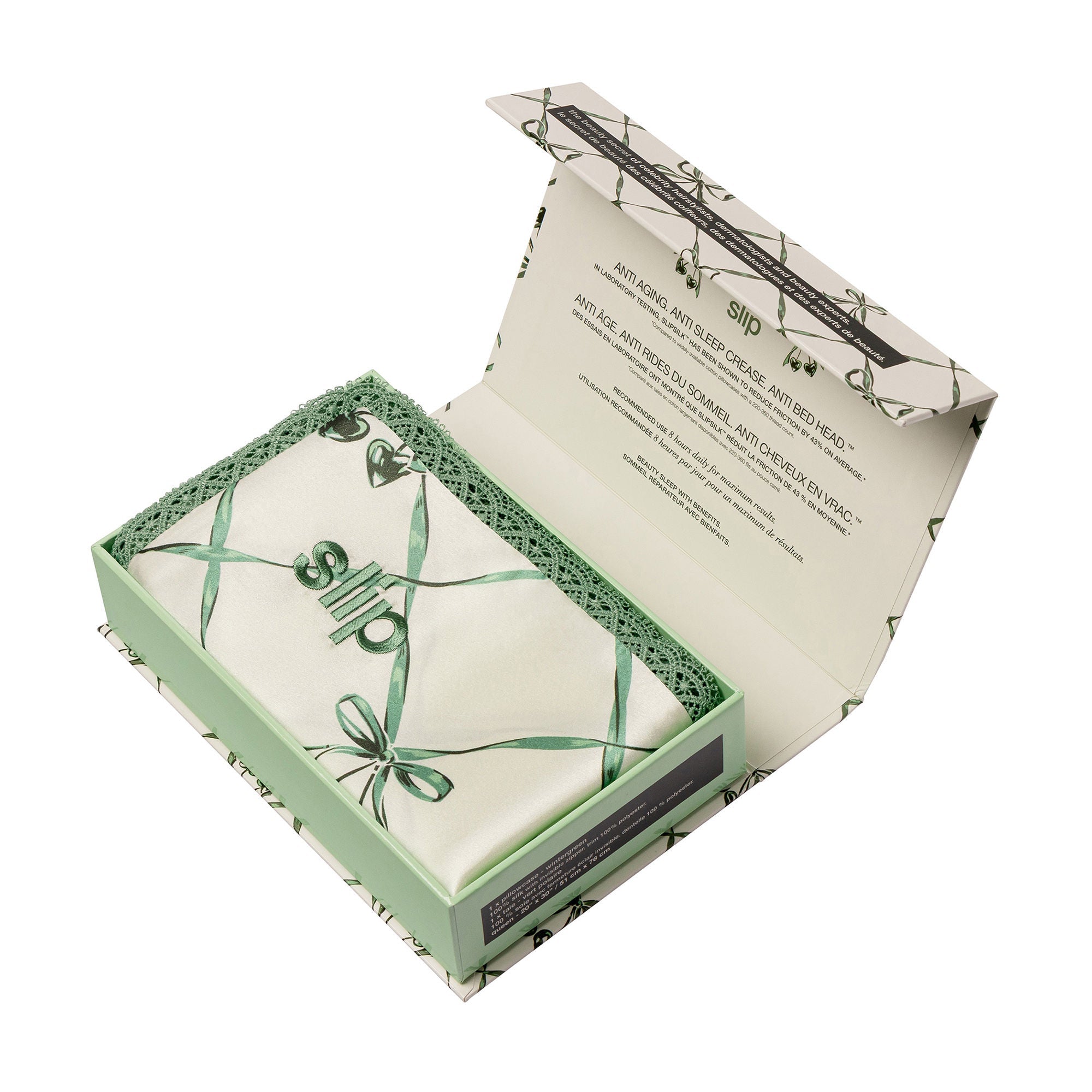 Pure Silk Queen Pillowcase with Lace Trim (Limited Edition)